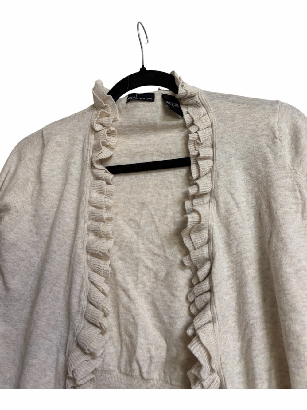 Moda International Cream Ruffled Cardigan - Picture 4 of 7